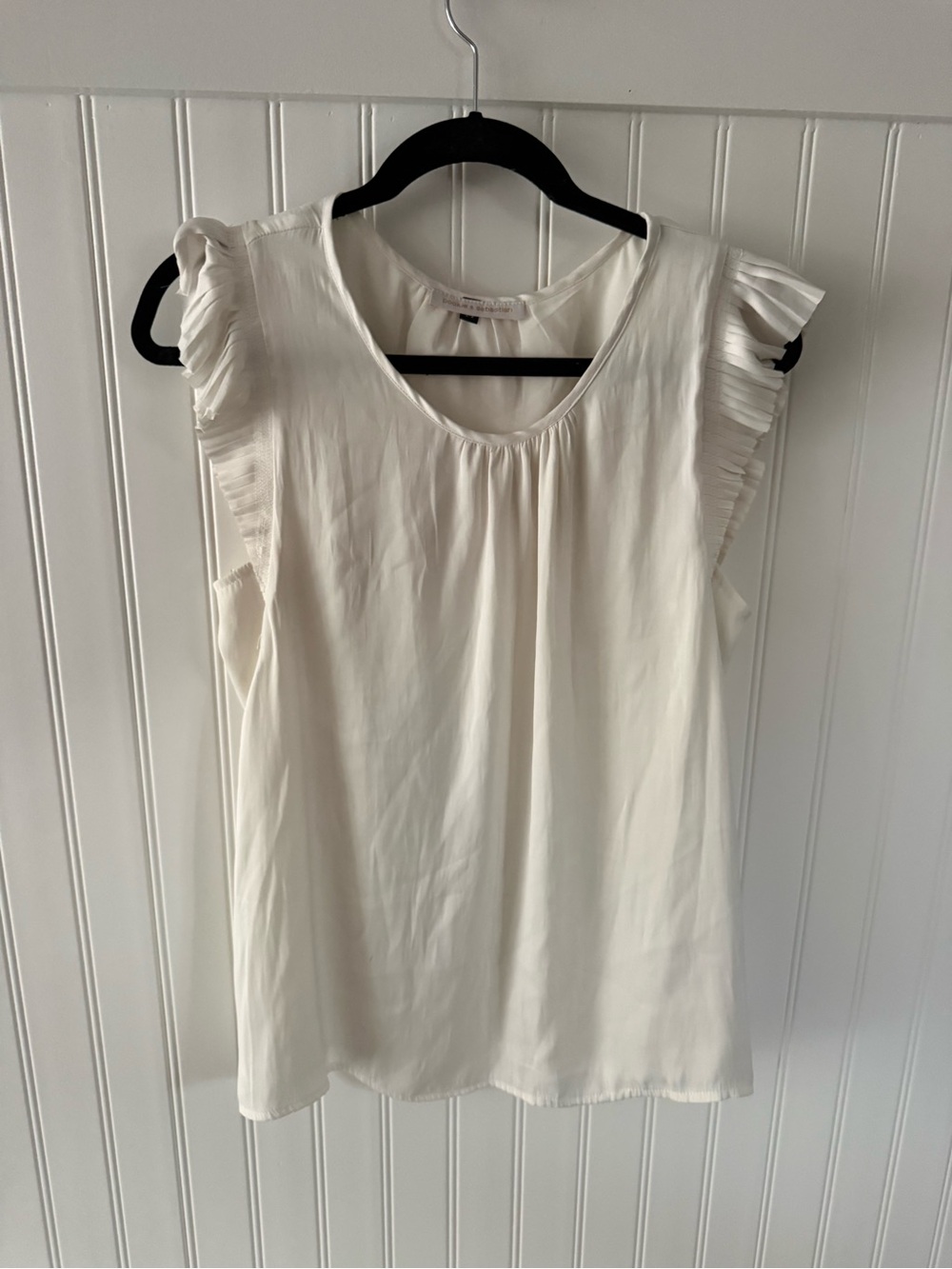 White Ruffle Sleeve Women's Top - Brand Unknown